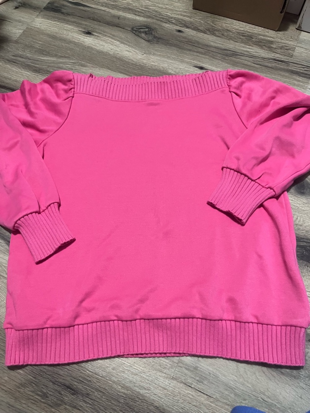 Loft Women’s Hot Pink Boatneck Sweatshirt- size L